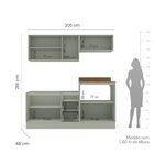 Cozinha Com Rodapé 4 Peças Rubi Yescasa Verde Oliva