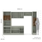 Cozinha Com Rodapé 5 Peças Rubi Yescasa Verde Oliva