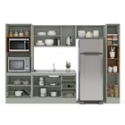 Cozinha Com Rodapé 5 Peças Rubi Yescasa Verde Oliva