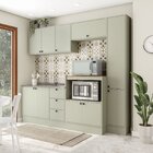 Cozinha Com Rodapé 5 Peças Rubi Yescasa Verde Oliva