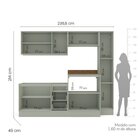 Cozinha Com Rodapé 5 Peças Rubi Yescasa Verde Oliva