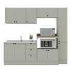 Cozinha Com Rodapé 5 Peças Rubi Yescasa Verde Oliva