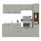 Cozinha Com Rodapé 5 Peças Rubi Yescasa Verde Oliva