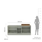 Cozinha Com Rodapé Com 2 Peças Rubi Yescasa Verde Oliva