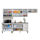 Cozinha Com Vidro Reflecta 10 Portas 3 Gavetas Atenas  Branco
