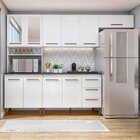 Cozinha Com Vidro Reflecta 10 Portas 3 Gavetas Atenas  Branco