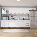 Cozinha Com Vidro Reflecta 14 Portas 3 Gavetas  Branco