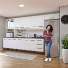 Cozinha Com Vidro Reflecta 14 Portas 3 Gavetas  Branco