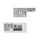 Cozinha Compacta 04 Peças Com Aéreo Para Geladeira Americana