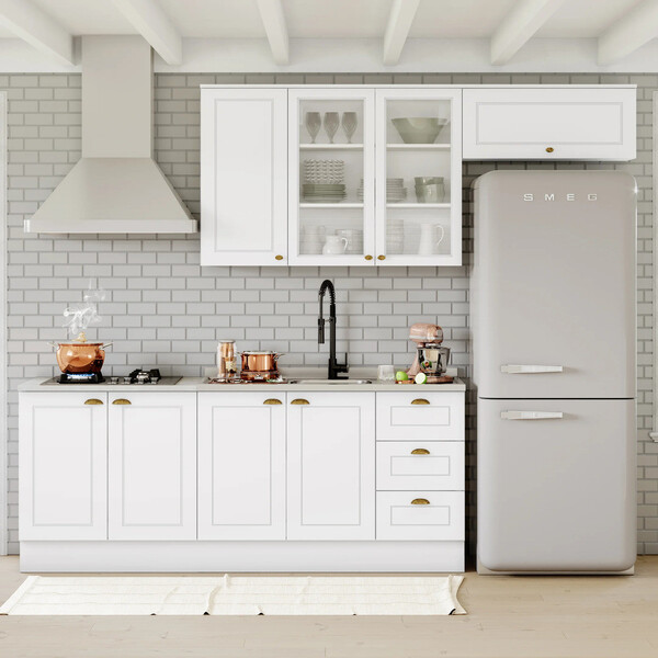 Cozinha Compacta 04 Peças Com Aéreo Para Geladeira Americana