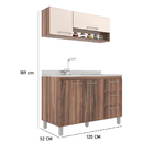 Cozinha Compacta 04 Portas 03 Gavetas Sem Pia Carol Nogueira/