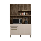 Cozinha Compacta 05 Portas 02 Gavetas Prisma Carvalho/arenas