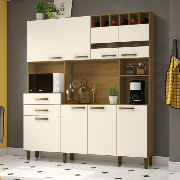 Cozinha Compacta 08 Portas 02 Gavetas Fioreza Briz