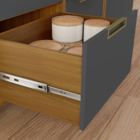 Cozinha Compacta com Bancadas e Armário Aéreo 1,2m MDF Freijó e Grafite Turquesa Nesher