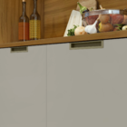 Cozinha Compacta 1,83m MDF Freijó e Off White Loft Turquesa