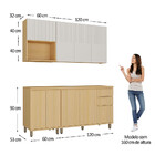 Cozinha Compacta 100 Mdf 5 Peças Com Tampo E Nicho Para Micro