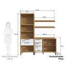 Cozinha Compacta 100% Mdf 2 Peças 4 Portas Torre Quente E Tam