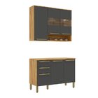 Cozinha Compacta 100% Mdf 2 Peças 6 Portas 2 Gavetas Com Tamp
