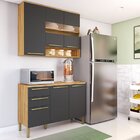 Cozinha Compacta 100% Mdf 2 Peças 6 Portas 2 Gavetas Com Tamp