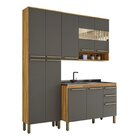 Cozinha Compacta 100% Mdf 3 Peças 10 Portas E 2 Gavetas Com V