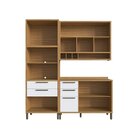 Cozinha Compacta 100% Mdf 3 Peças 6 Portas 5 Gavetas E Vidro