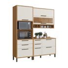 Cozinha Compacta 100% Mdf 3 Peças 6 Portas 5 Gavetas E Vidro