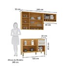 Cozinha Compacta 100% Mdf 3 Peças 7 Portas 2 Gavetas Sem Tamp