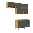 Cozinha Compacta 100% Mdf 3 Peças 7 Portas 2 Gavetas Sem Tamp