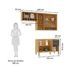Cozinha Compacta 100% Mdf 3 Peças 7 Portas 2 Gavetas Sem Tamp