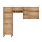 Cozinha Compacta 100% Mdf 3 Peças 8 Portas Com Vidro Itália E