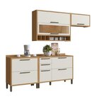 Cozinha Compacta 100% Mdf 4 Peças 5 Portas 4 Gavetas E Vidro