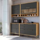 Cozinha Compacta 100% Mdf 4 Peças 7 Portas 4 Gavetas E Vidro