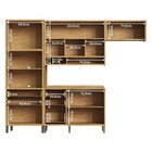 Cozinha Compacta 100% Mdf 4 Peças 7 Portas 5 Gavetas E Vidro