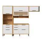 Cozinha Compacta 100% Mdf 4 Peças 7 Portas 5 Gavetas E Vidro