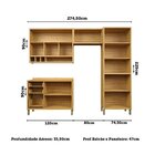 Cozinha Compacta 100% Mdf 4 Peças 9 Portas 3 Gavetas E Vidro