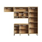 Cozinha Compacta 100% Mdf 4 Peças 9 Portas 3 Gavetas E Vidro