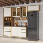 Cozinha Compacta 100% Mdf 4 Peças 9 Portas E Vidro Reflecta