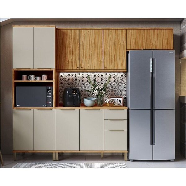 Cozinha Compacta 100% Mdf 4 Peças Com 10 Portas E Tampo 270cm