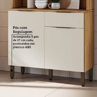 Cozinha Compacta 100% Mdf 4 Portas 1 Gaveta E Mini Adega 101,