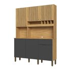 Cozinha Compacta 100% Mdf 6 Portas 1 Gaveta E Mini Adega 151,