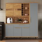 Cozinha Compacta 100% Mdf 6 Portas 1 Gaveta E Mini Adega 178c