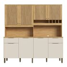 Cozinha Compacta 100% Mdf 8 Portas 2 Gavetas E Mini Adega 200