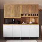 Cozinha Compacta 100% Mdf 8 Portas 2 Gavetas E Mini Adega 200