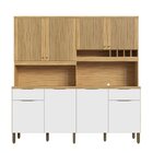 Cozinha Compacta 100% Mdf 8 Portas 2 Gavetas E Mini Adega 200