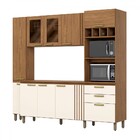 Cozinha Compacta 10 Portas 2 Gavetas Bc01 Be402 Nature/off Wh