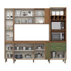 Cozinha Compacta 10 Portas 2 Gavetas Bc01 Be402 Nature/verde