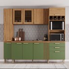 Cozinha Compacta 10 Portas 2 Gavetas Bc01 Be402 Nature/verde