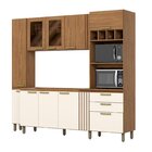 Cozinha Compacta 10 Portas 2 Gavetas Para 2 Fornos Bc01 Natur