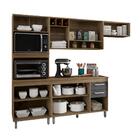 Cozinha Compacta 10 Portas Com Tampo Lakewood Carvalho Grafite