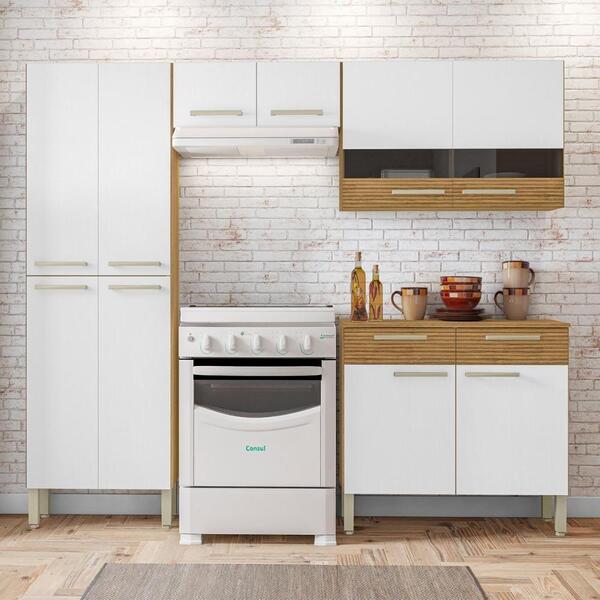 Cozinha Compacta 10 Portas E 2 Gavetas Freijó